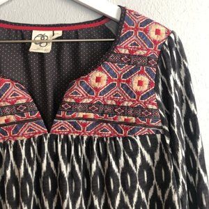 One September mixed pattern top | Anthro